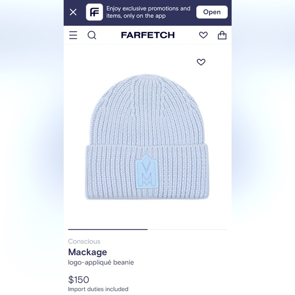NWT Mackage light blue knit hat - Picture 3 of 6